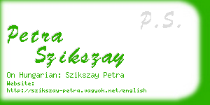 petra szikszay business card